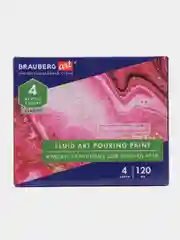 Краски акриловые для техники "Флюид Арт" (POURING PAINT), 4 цвета по 120 мл, Розовые тона