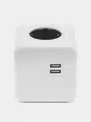 Разветвитель Cube Original 4 Euro 16A GN1204, 2 USB A с блоком 5В/2.1А RocketSocket