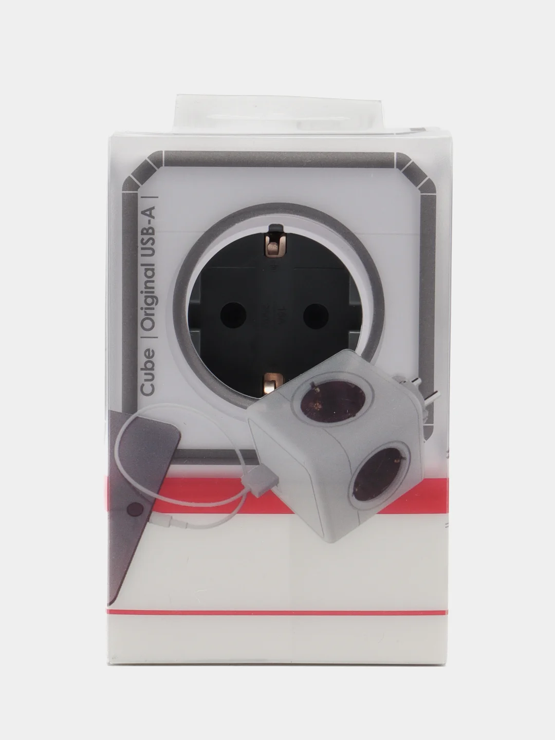 Разветвитель Cube Original 4 Euro 16A GN1204, 2 USB A с блоком 5В/2.1А RocketSocket