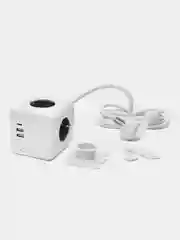Удлинитель RocketSocket Cube 4 Euro GNS1405, 16A, 3 USB 2A+С, с блоком 5 В / 3.0 А, 1,5 м