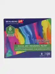 Краски акриловые для техники "Флюид Арт" (POURING PAINT), 8 цветов по 120 мл, Цвета радуги