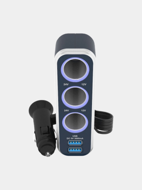 Разветвитель прикуривателя Dream WF-096 (3 гнезда, USB)