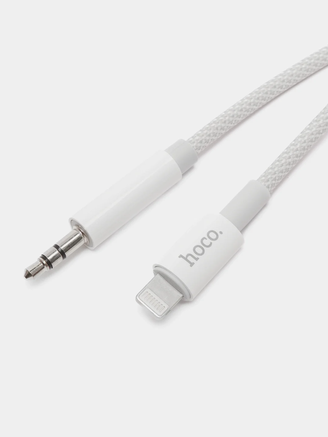 Серый аудиокабель HOCO UPA19, 3.5 мм, AUX, Lightning, 1 м