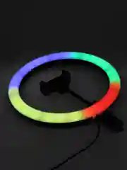 Цветная кольцевая лампа с пультом на проводе RGB MJ26, 26 см