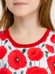 Платье нарядное для девочек, яркое, с маками