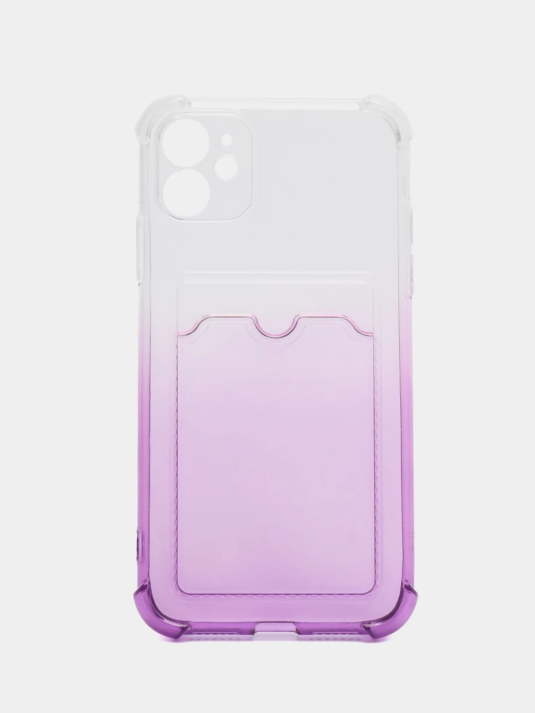 Пурпурный чехол для iPhone 11, с карманом для карт