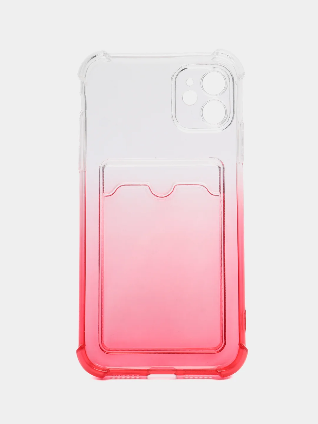 Красный чехол для iPhone 11, с карманом для карт