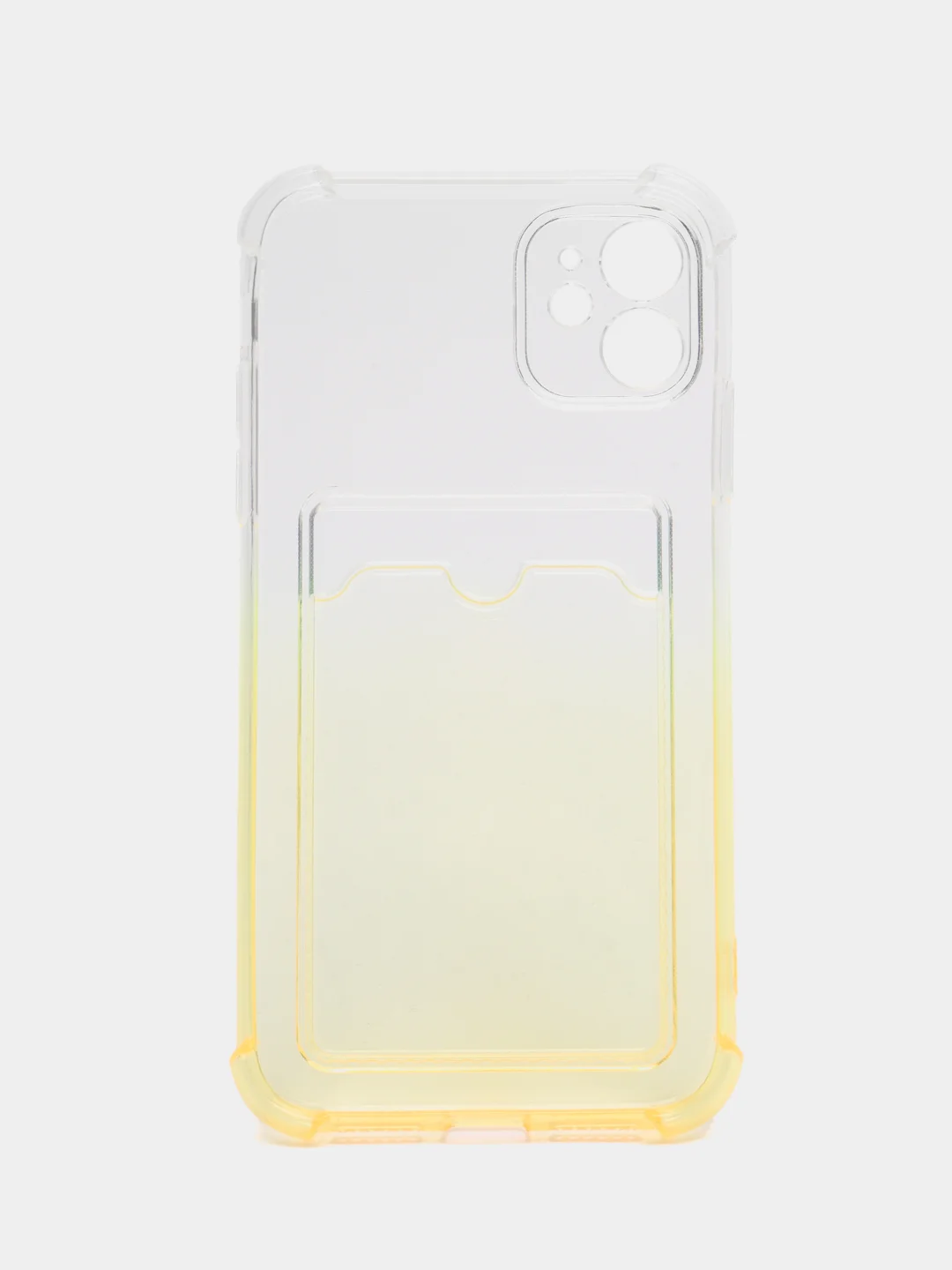 Желтый чехол для iPhone 11, с карманом для карт