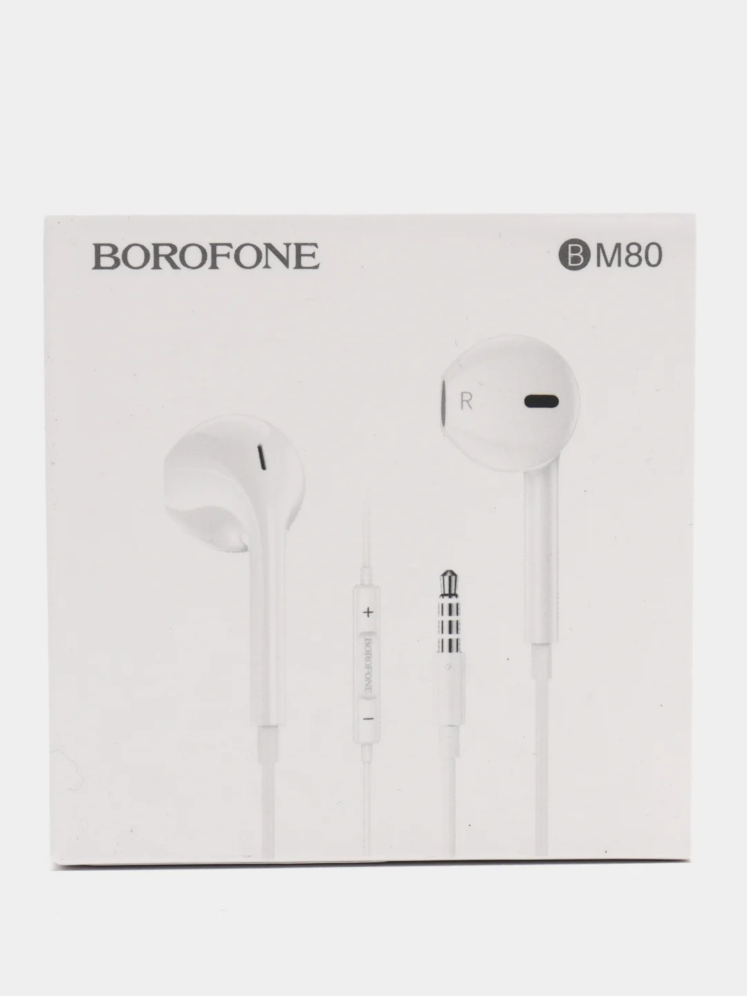 Белый наушники с микрофоном Borofone BM80, с кабелем Jack 3.5 mm/Type-C