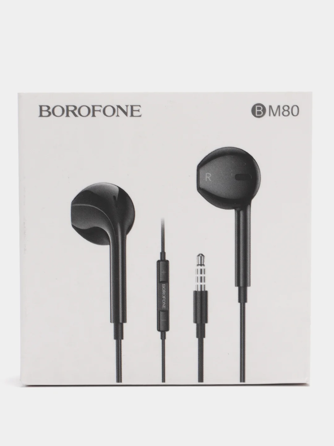 Черный наушники с микрофоном Borofone BM80, с кабелем Jack 3.5 mm/Type-C
