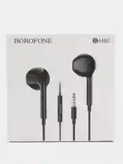 Черный наушники с микрофоном Borofone BM80, с кабелем Jack 3.5 mm/Type-C