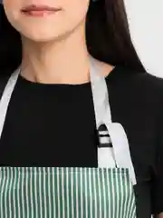 Зеленый фартук кухонный, с кармашком