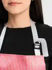 Красный фартук кухонный, с кармашком
