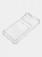 Чехол силиконовый для iPhone, прозрачный, с карманом для карт
