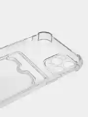 Чехол силиконовый для iPhone, прозрачный, с карманом для карт
