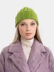 Зелёный хаки шапка бини QP Store, вязаная, демисезонная