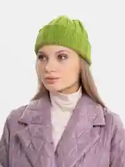 Зелёный хаки шапка бини QP Store, вязаная, демисезонная