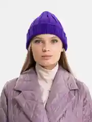 Пурпурный шапка бини QP Store, вязаная, демисезонная