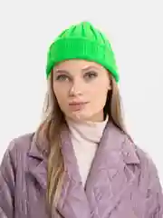 Салатовый шапка бини QP Store, вязаная, демисезонная