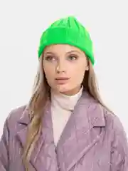 Салатовый шапка бини QP Store, вязаная, демисезонная