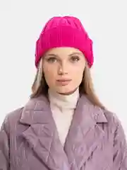 Фуксия шапка бини QP Store, вязаная, демисезонная