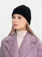 Черный шапка бини QP Store, вязаная, демисезонная