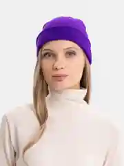 Фиолетовый шапка без отворота, гладкая