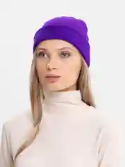 Фиолетовый шапка без отворота, гладкая