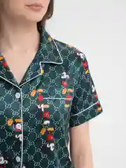 Зеленый пижама женская, рубашка и шорты, шелк