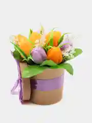 Аметистовый букет из мыла, подарочный набор"букет", подарок учителю,коллеге