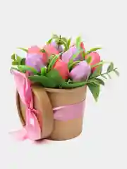 Розовый букет из мыла, подарочный набор"букет", подарок учителю,коллеге