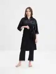 Черный домашний пижамный комплект, 4 предмета