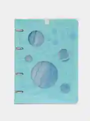 Бирюзовый тетрадь LOREX со сменным блоком, А5, 120 л, клетка, твердая обложка, на кольцах