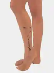 Бежевый капроновые колготки MiNiMi Tattoo Love, колготки с рисунком на щиколотке,колготки женские