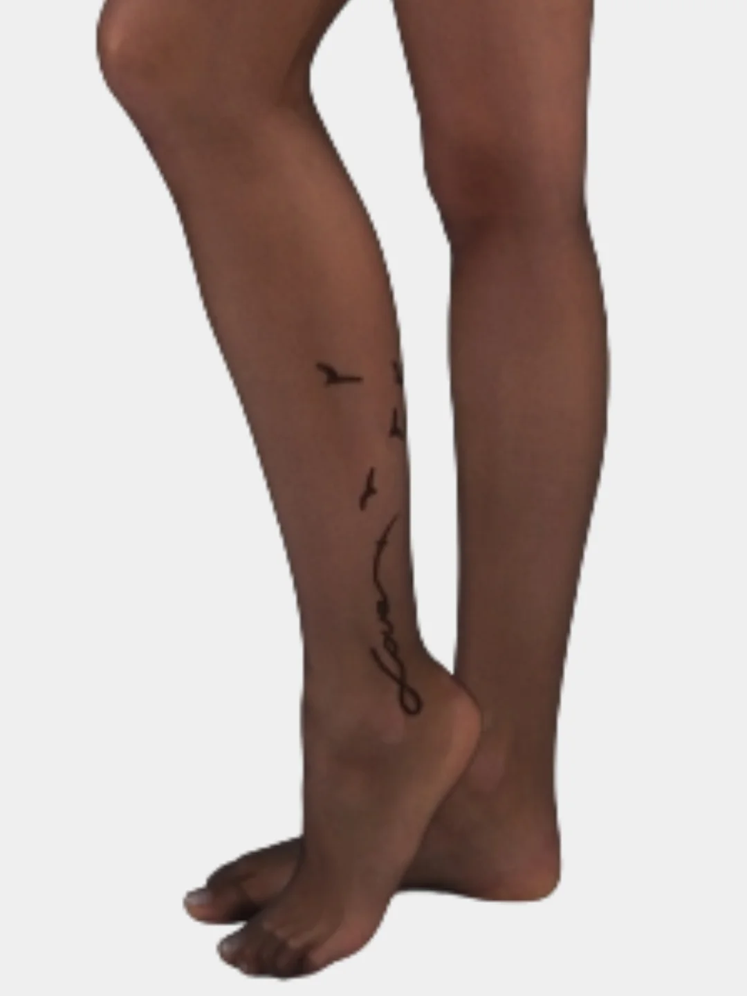 Бежевый капроновые колготки MiNiMi Tattoo Love, колготки с рисунком на щиколотке,колготки женские