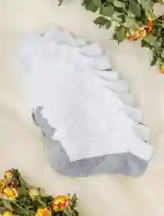 Разноцветный носки короткие унисекс женские/ мужские, 2 пары, белые, черные