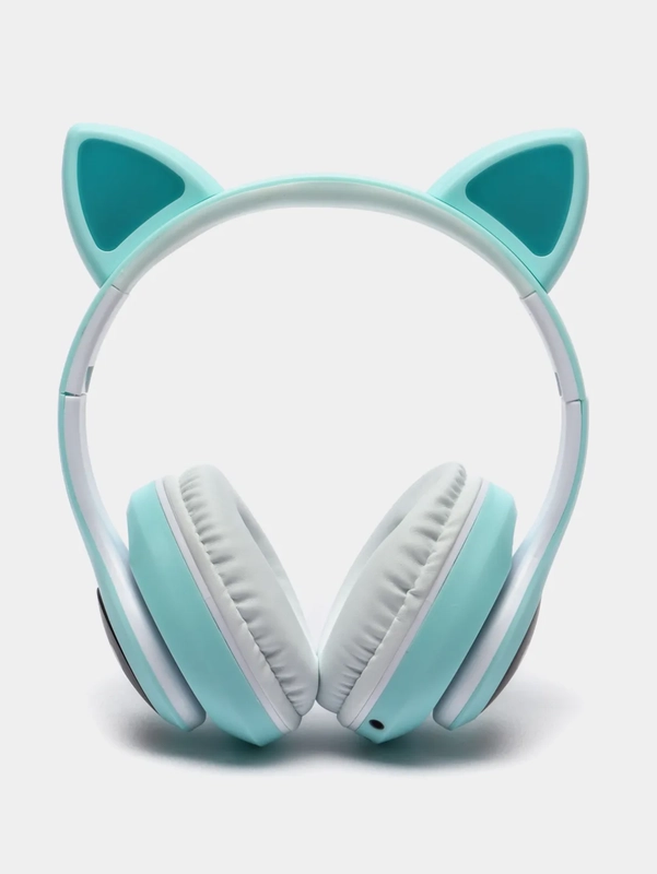 Наушники беспроводные Bluetooth, с кошачьими светящимися ушками