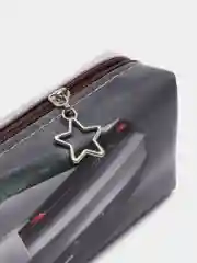 Серый меланж пенал школьный для мальчика "Машинки", мягкий тубус, 21х6см