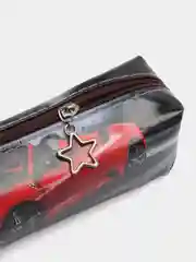 Алый пенал школьный для мальчика "Машинки", мягкий тубус, 21х6см