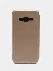 Золотой чехол-книжка на Samsung Galaxy J3 2016, J320