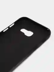 Черный чехол накладка с кожаной вставкой для Samsung Galaxy A3 (2017) / A320