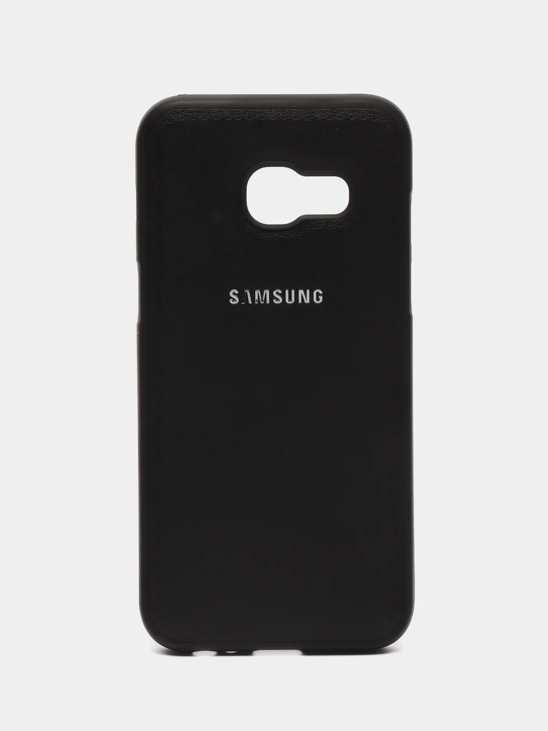 Черный чехол накладка с кожаной вставкой для Samsung Galaxy A3 (2017) / A320