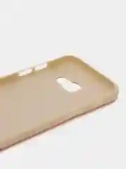 Бежевый чехол накладка с кожаной вставкой для Samsung Galaxy A3 (2017) / A320