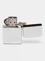 Серебряный зажигалка бензиновая, карманная, глянцевая