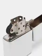 Серебряный зажигалка бензиновая, карманная, глянцевая