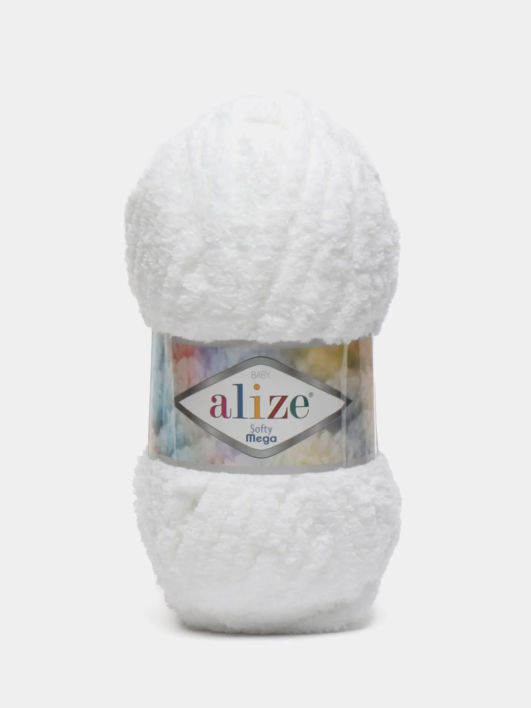 Белый пряжа Alize Softy mega (Ализе софти мега), 100 г, 70 м
