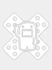 Белый наклейка на авто "Пластырь JDM" DOMO-KUN (ДОМОКУН)