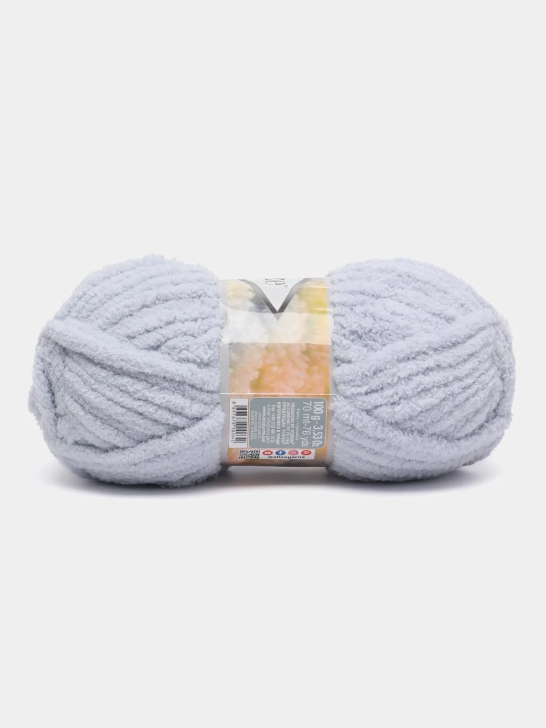 Серебряный пряжа Alize Softy mega (Ализе софти мега), 100 г, 70 м