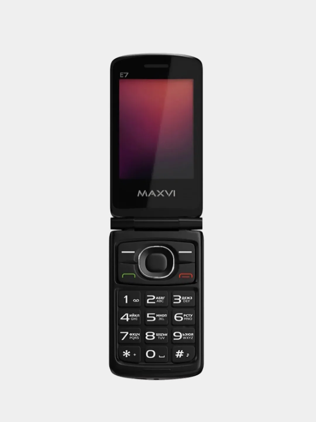 Синий мобильный телефон-раскладушка Maxvi E7
