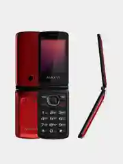 Красный мобильный телефон-раскладушка Maxvi E7